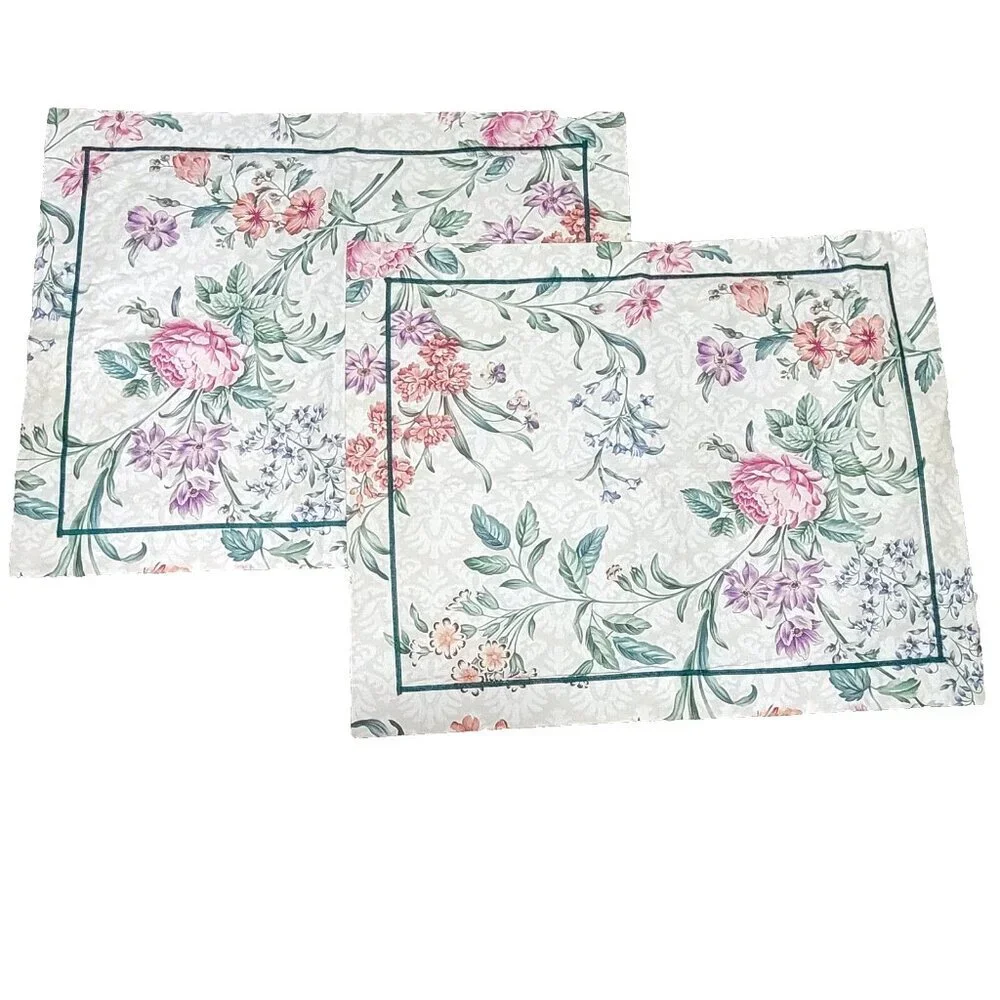 Williamsburg by Crown Craft Pillow Shams Set of 2 King Palace Floral 30